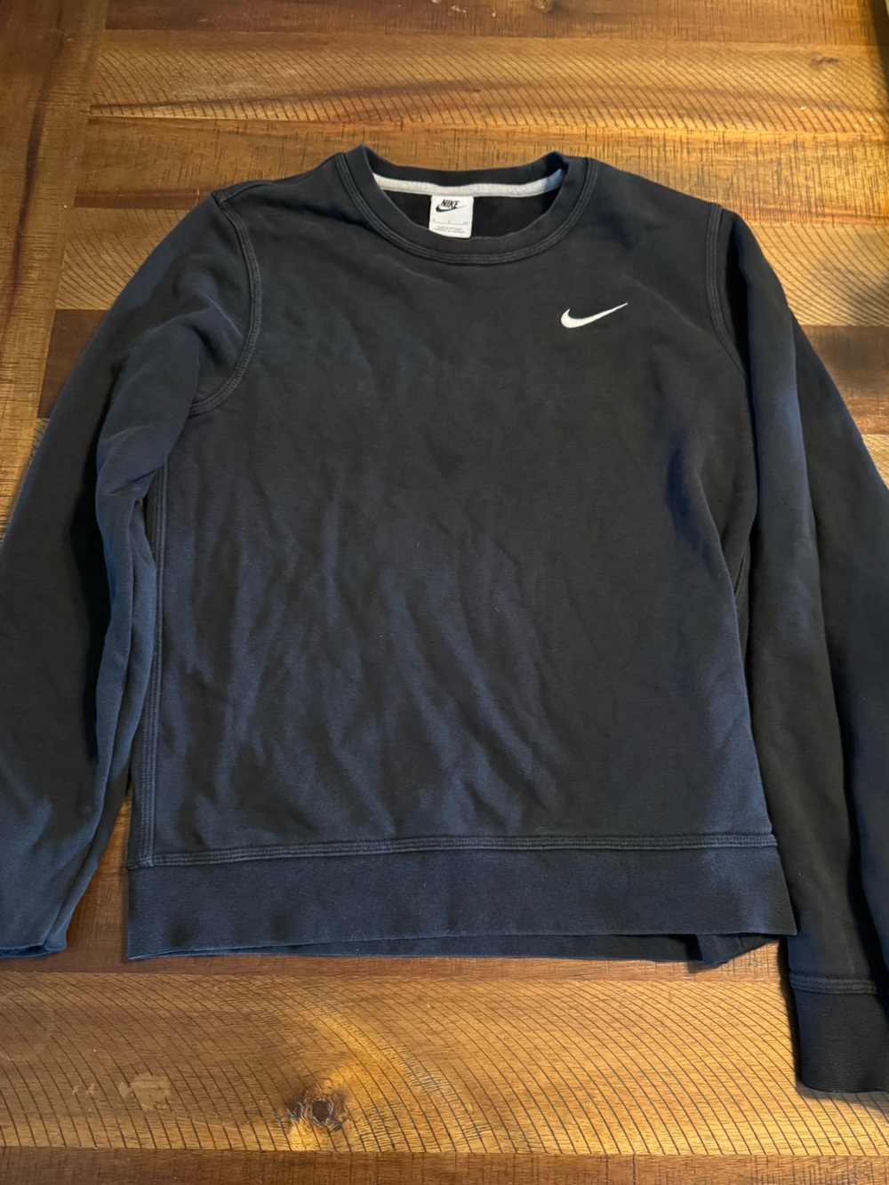 Nike women’s  Black Crewneck Sweatshirt with White Swoosh